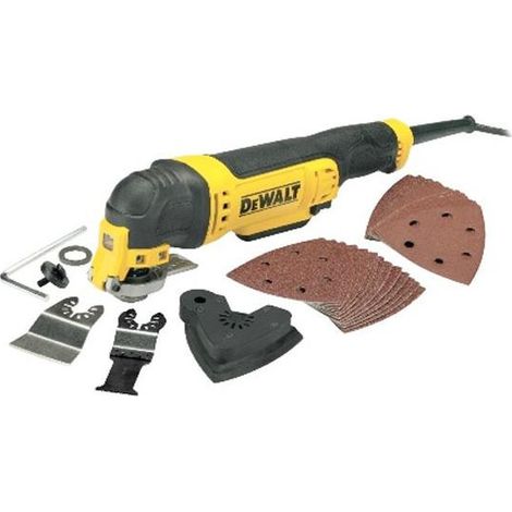 Dewalt – Multi-ponceuse oscillante 300 W – Changement rapide d’accessoires sans outils – Éclairage LED – 0-22 000 oscillations/min