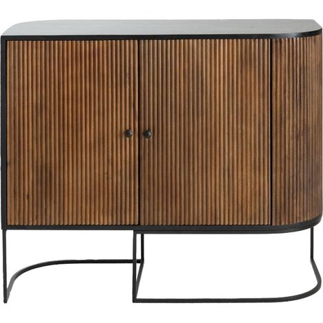 Petit buffet arrondi en bois de manguier et métal Ysé (1/5)