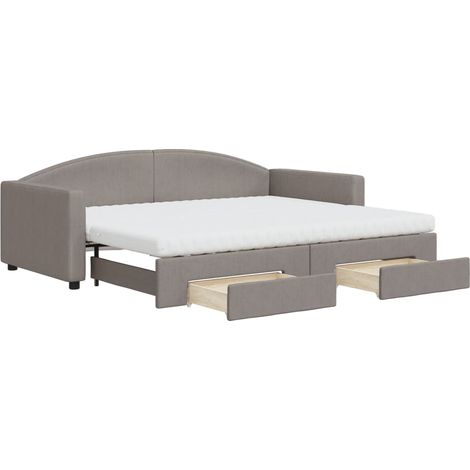 Maison Exclusive - Tagesbett Ausziehbar mit Schubladen Taupe 90x2