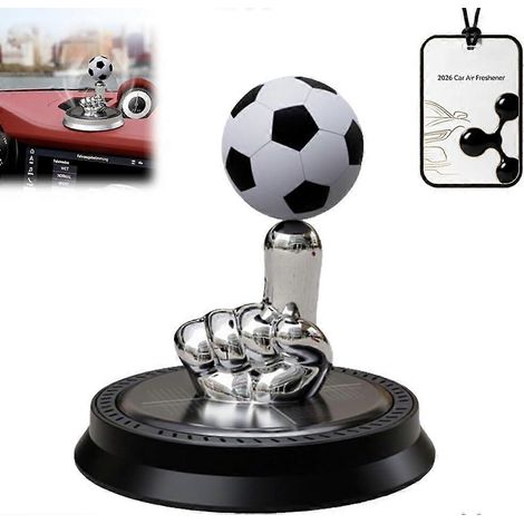 Désodorisant tableau de bord voiture diffuseur aromathérapie solaire rotatif football ornement parfumé purificateur d'air (1/5)