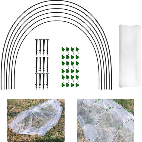 2.5x6m Greenhouse Hoops,Greenhouse Hoops,Plant Grow Tunnels Support Houses Gardening Fiberglass Grow Frame for Gardens (1/5)