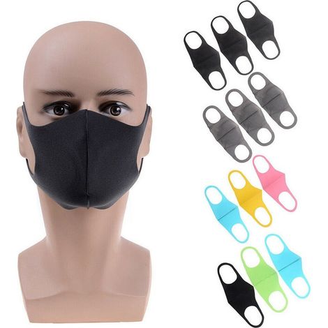 Trade Shop - STAUBMASKE ATEMSCHUTZMASKE BAKTERIEN STAUB 3 MASKEN FÜR ERWACHSENE - (1/5)