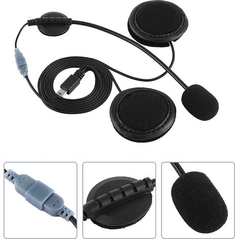 Accessoires : Casque audio Bluetooth avec microphone intégré pour intercom de moto V8 (1/5)
