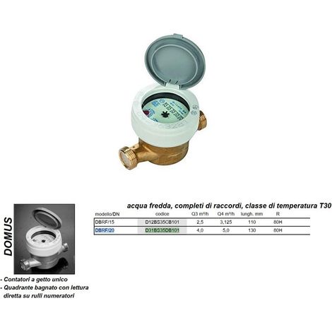 Contatore Acqua fredda lettura diretta Mod. DBRF 3/4" Domus D31BS35DB101