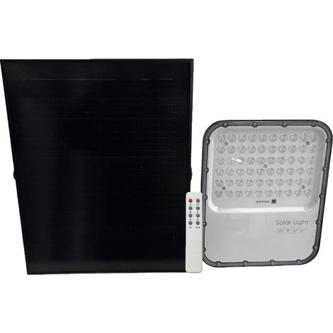 gloca 200 W LED-Solar-Flutlicht für den Außenbereich mit Solarpanel und Fernbedienung, Temperatur 5000 K