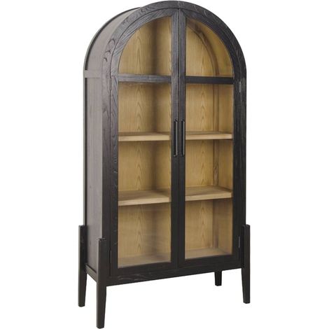 Vitrine arrondie en bois d'orme Bruce (1/5)