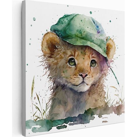 Tableau toile Enfants Carré - Lionceau - 50x50 cm (1/2)