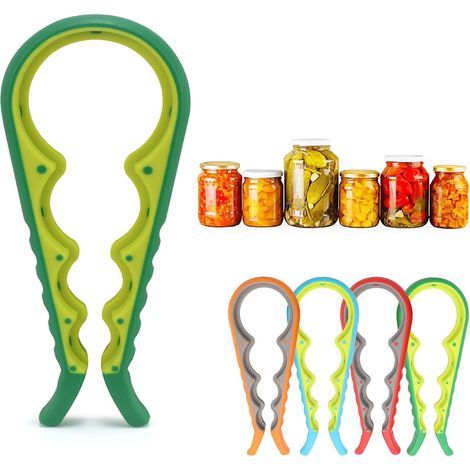 Ouvre-bocal, ouvre-bouteille, aide pour les mains faibles, arthritiques, pour les personnes âgées et les enfants (vert) (1/4)
