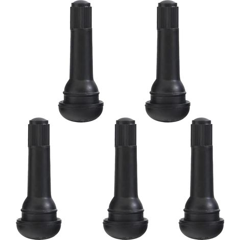 Compatible avec les valves automobiles TR414 (lot de 5), boîtier en cuivre pur, valves tubeless résistantes à la rouille, valve à clic en caoutchouc, compatible tubeless avec les pneus de véhicules st (1/5)