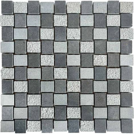 Mosaïque Pierre - Gris - 27.5 x 27.5 cm - Carrés (1/2)