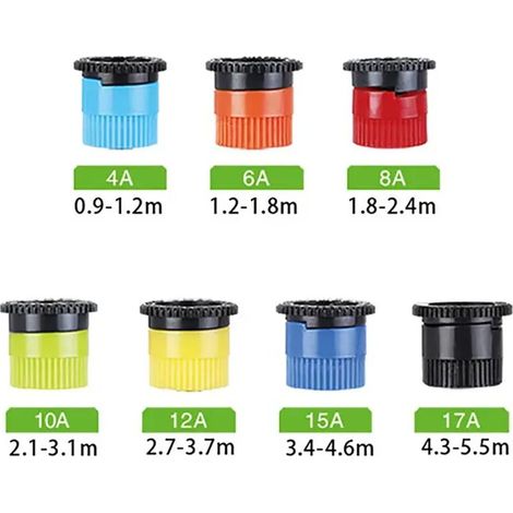 (15A) Arroseur à dispersion réglable de 0 à 360 degrés pour jardin, parc, ferme et pelouse buse de rechange pour arrosage automatique filetage femelle 1/2". (1/4)