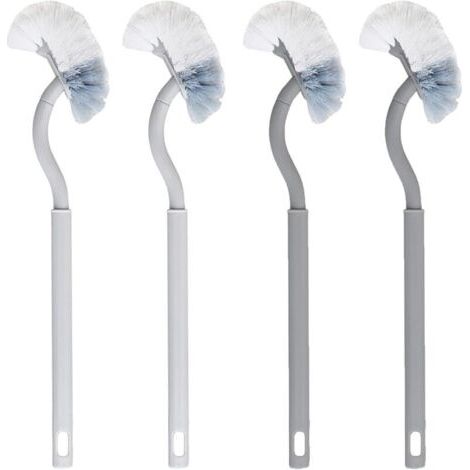4pcs Brosses De Toilette Courbées Brosse De Toilette De Nettoyage Double Face Brosse De Toilette À Manche Plus Long Brosses De Toilette Nettoyage De Décontamination Brosse De Toilette en Inférieure