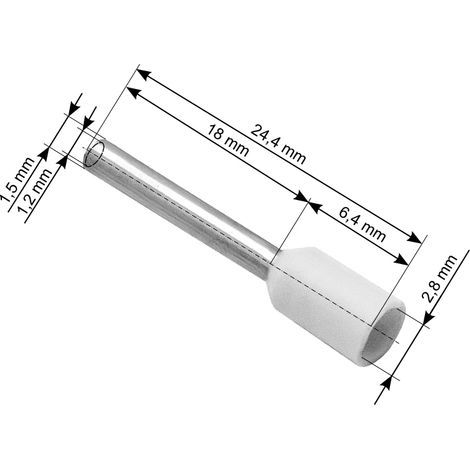 Manicotti di terminazione per cavi 0,75/18 mm, 100 pezzi
