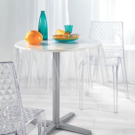 Nappe Ronde Cristal "Paillette" 140cm Transparent (1/2)