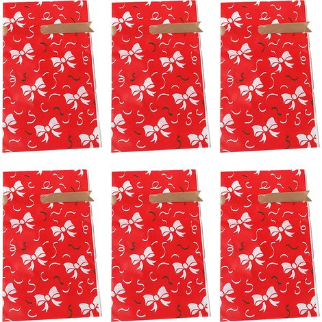 Sac Cadeau Noël - En Carton Rigide Avec Fermeture Zip - Motifs Flocons Bonbons Houx - Pour Emballage Cadeaux Fêtes - Lot de 12 (1/5)