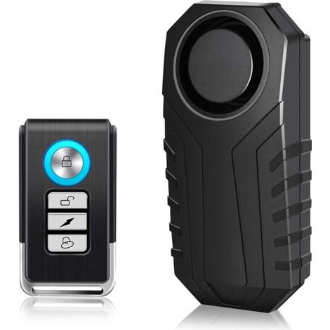 Alarme Vélo Moto Sans Fil 113dB avec Télécommande Antivol Étanche IP65 pour Scooter et Bagage