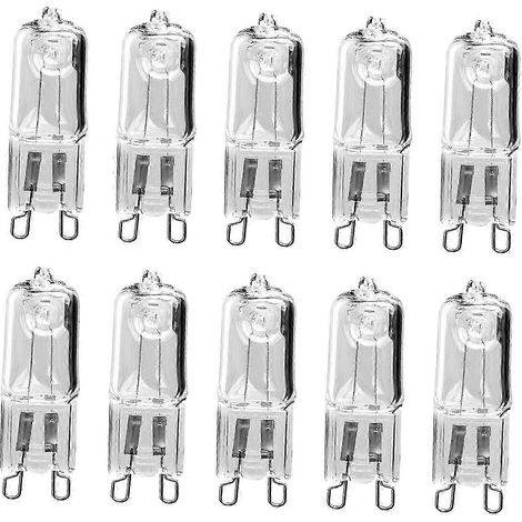 Lot de 10 ampoules halogènes G9 à 2 broches de 33 W pour lustres et appliques murales (1/5)