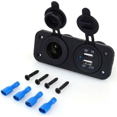 Adattatore di alimentazione con doppia porta USB per presa accendisigari auto, caricatore da 12V. (1/4)