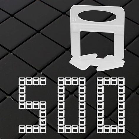 Tile Leveling System, 1.5mm Tile Leveling System, 500 Pieces 1.5mm Tile Spacing for Installation of Ceramic Tiles and Stone - No More Uneven Tiles (1/5)