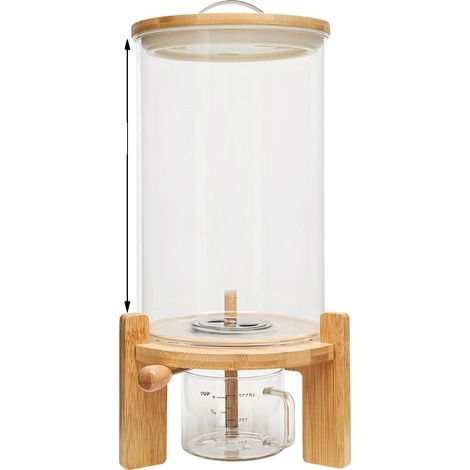 Distributeur de céréales, capacité de 1,98 gal, vanne de distribution facile, Clair (1/2)