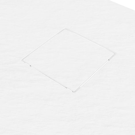 Receveur de douche carré 90x90 cm en SMC Couleur Blanc Effet pierre Découpable et antidérapant Hauteur 2,6cm Mod. Samos