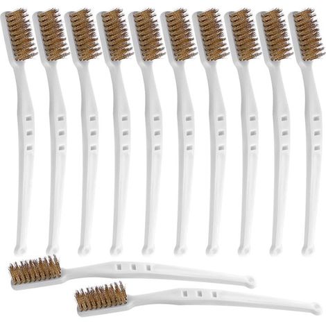 Sollbry 12Pièces Petite Brosse en Laiton Brosses Métalliques Laiton,Brosse Laiton Imprimante 3d,Brosse Métallique en Laiton pour Nettoyer la Saleté,la Soudure (1/5)