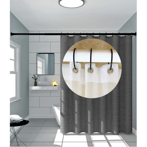 Pack de 20 crochets de rideau de douche ronds Le noir (1/5)