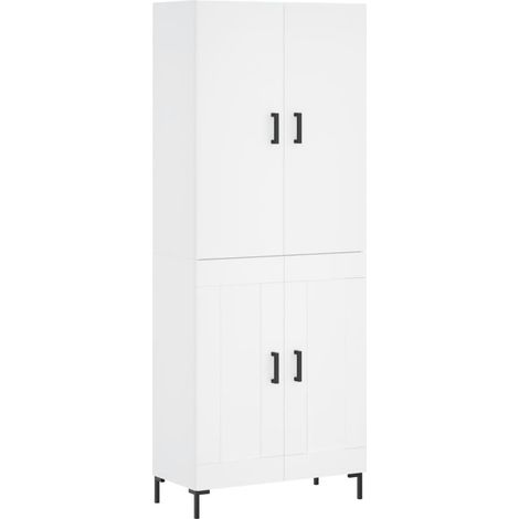 Aparador cajonera mueble almacenaje organizador cocina salón salón alto 695 x 34 x 180 cm madera de ingeniería blanco 020032652