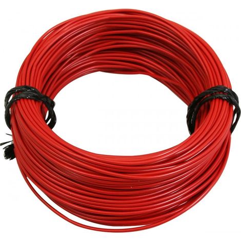 Bobine de fil électrique rouge multibrin 12/10 1.00mm² x 50m (1/2)