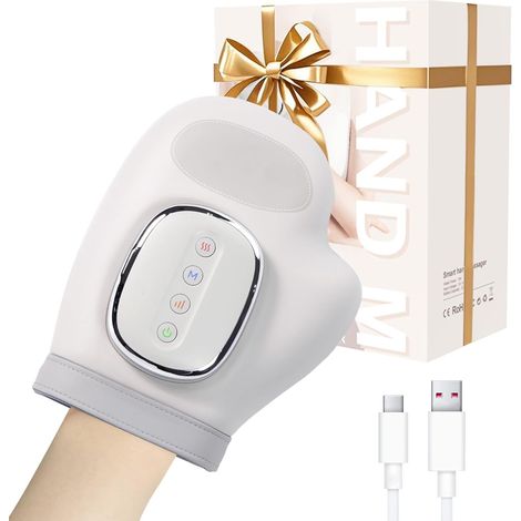 Appareil de massage des mains Su7 avec chaleur et compression, 3 fonctions de massage, 4 températures, 5 modes de compression, massage des mains pour l'arthrite &(yh)-AquaForge (1/4)