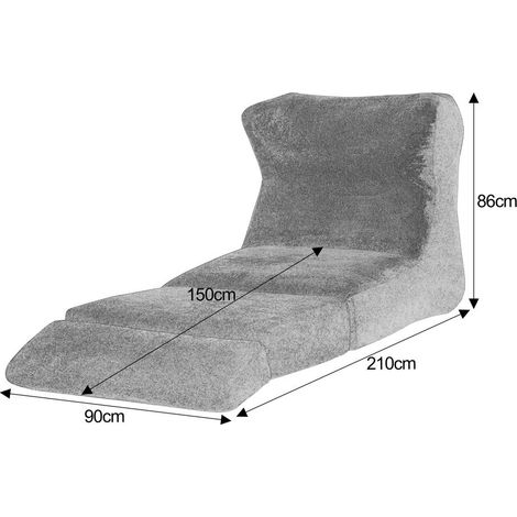 Confort Ergonomique Fauteuil Convertible Chauffeuse de Sol Multiposition en Chenille Douce pour Salon et Chambre (1/5)