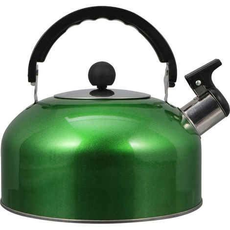 1 Bouilloire à sifflet,Acier inoxydable,Capacité 3L,Bec large,Poignée ergonomique,Cuisine,Camping (1/5)