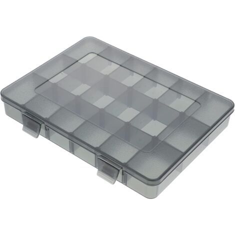 Caja organizadora y de almacenamiento de herramientas, caja para piezas de ferretería, accesorios para taladro, caja de rejilla - 18 rejillas, se pueden quitar los separadores pequeños y cortos (1/5)