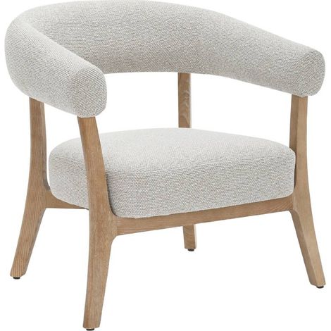 Fauteuil en bois et tissu écru Freya (1/5)