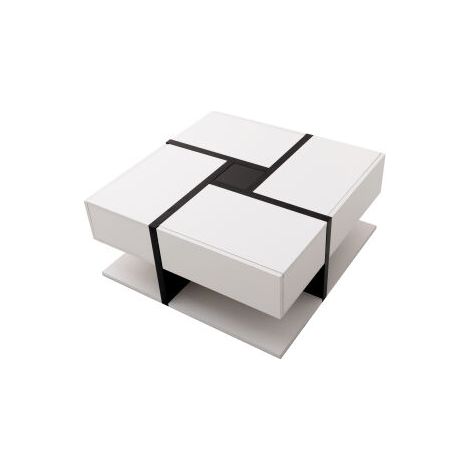 royaluxe -Table basse haute brillance, table avec 4 tiroirs, correspondance de couls et design de ligne uniques, espace de rangement en bas. 787836cm (1/5)