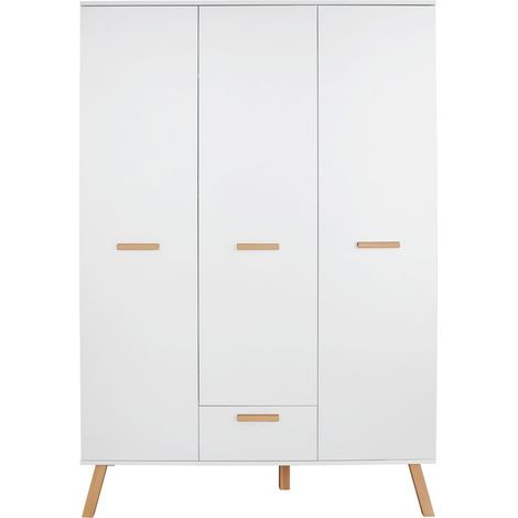 MatsBaby Armoire pour enfants 3 portes, 1 tiroir, blanc. (1/5)
