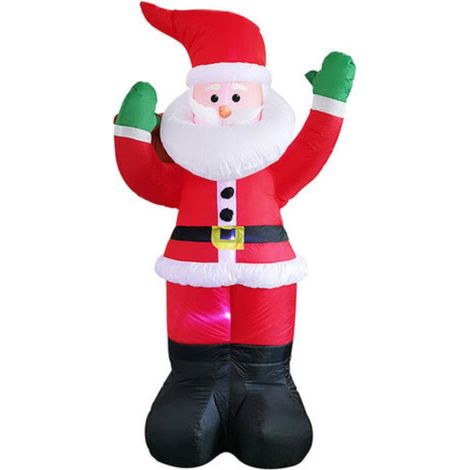 Babbo Natale gonfiabile con sacco StarryLights 190 cm - una suggestiva decorazione natalizia per il giardino e la casa (1/5)