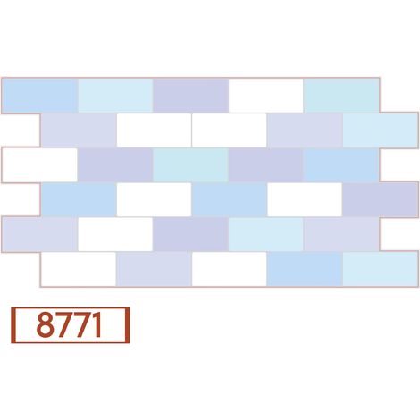 Pannelli 3D Rivestimento a parete in PVC effetto pietra, mosaico, legno Realistici e isolanti.-8771 (mis.964x484mm)