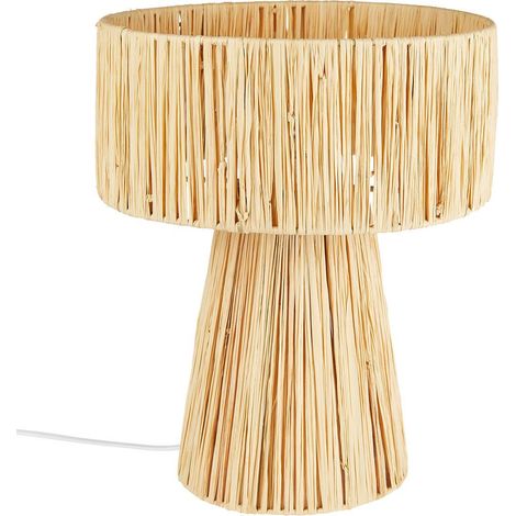 Lampe à poser Orane raphia beige H34cm - Atmosphera créateur d'intérieur