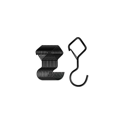Lot de 10 crochets de suspension en S noirs avec sécurité pour tringle à vêtements pour cuisine, atelier, salle de bain, jardin, chambre à coucher, extérieur (1/5)