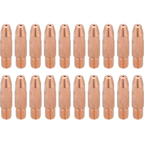 Eujgoov 20 Pièces Pointes de en Cuivre Pointe de, Pointe de en Cuivre pour Torche de Soudage Binzel 24KD MIG/MAG (0.8). (1/5)