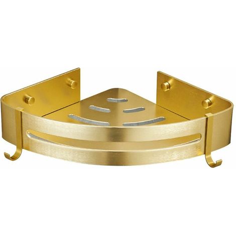Étagère de salle de bain étagère de douche organisateur support de shampoing de bain étagère d'angle adhésive murale (or)