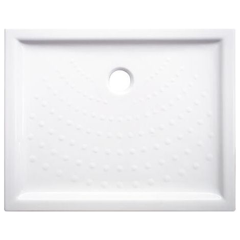 Receveur de douche céramique extra-plat 6 cm blanc 80x100cm (1/2)