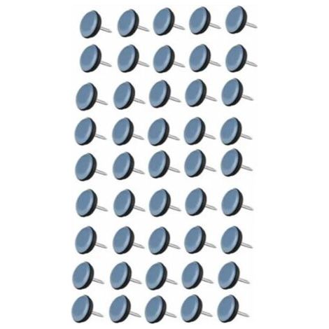 (19mm) 50 Pieces Round Teflon Chair Glides with Nails, Furniture Pads, Nail-On Teflon Chair Felt Pads (1/5)