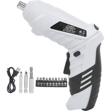 Tournevis électrique sans fil, Kit de perceuse, vis Rechargeable au Lithium-Ion, LED pour la maison (1/5)