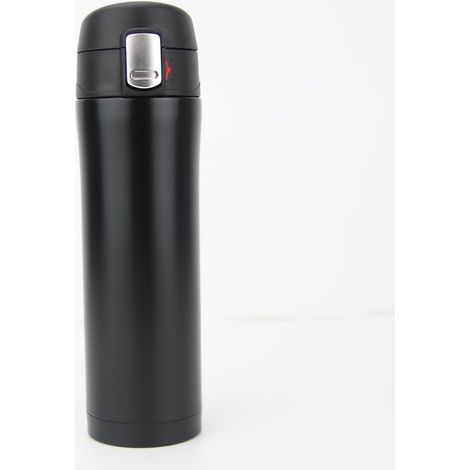 Gourde isotherme à double paroi (A-Black), en acier inoxydable Gourde pour boissons chaudes et froides, tasse de voyage, mug de sport (1/5)