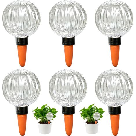 Lot de 6 boules d'arrosage pour plantes - Arrosage automatique des plantes - Boule d'arrosage transparente - 300 ml - Distributeur d'eau pour plantes - Arrosage automatique pour l'intérieur et (1/5)