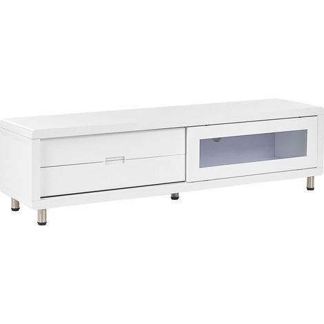 Porta TV chiuso con vetro e 2 cassetti bianco Pemborke