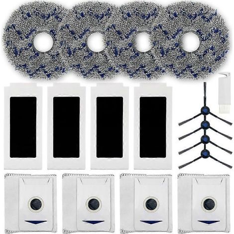 Accessoires pour aspirateur robot ECOVACS DEEBOT T30 Omni / T30 PRO Omni : brosse latérale, filtre HEPA, chiffon de nettoyage