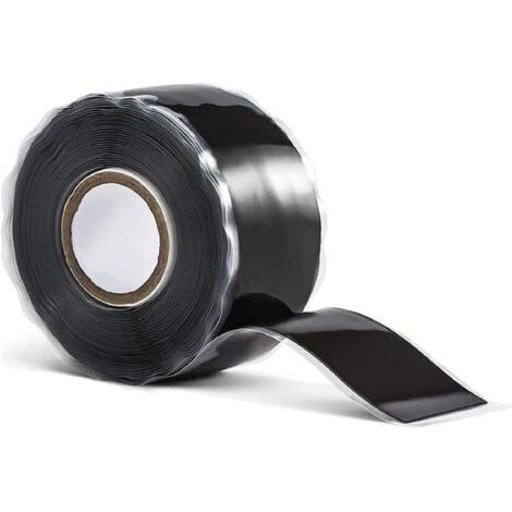 BUNTHAUS 1 Rouleau,Noir ,Ruban Adhésif en Butyle 25mm x 3m Extra Épais et Résistant Ruban Adhésif Étanche Auto Scellant pour Terrasses en Bois Coutures (1/5)